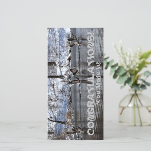 Tekst "Gefeliciteerd je hebt het gemaakt!" (Staand voorkant)