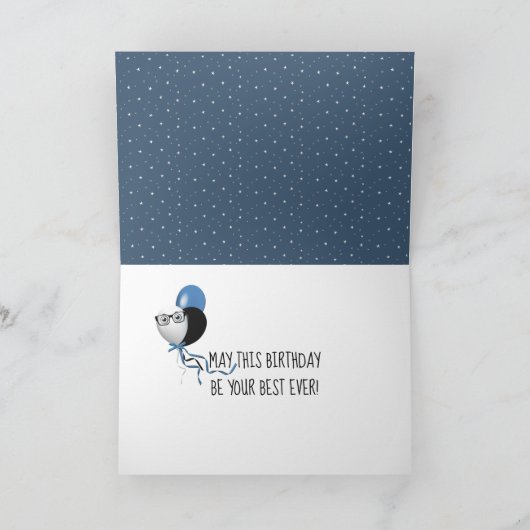 Tekst 'Gefeliciteerd met je verjaardag' op sterren Kaart (Binnen)