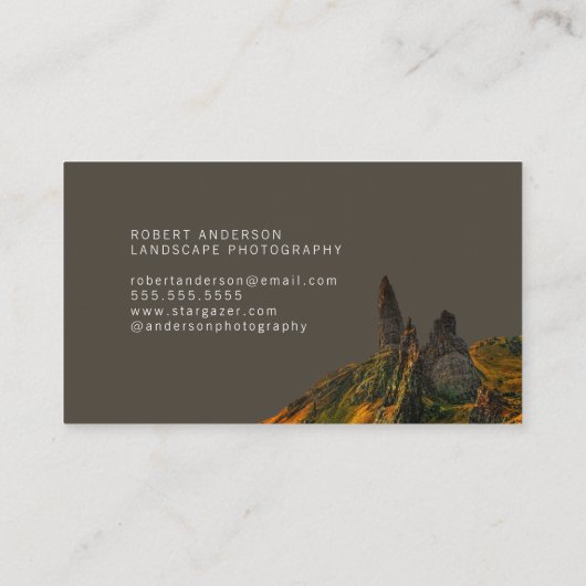 Tekst geïntegreerde landschapsfoto visitekaartje (Achterkant)