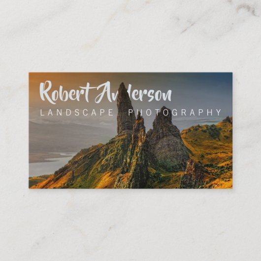 Tekst geïntegreerde landschapsfoto visitekaartje (Voorkant)