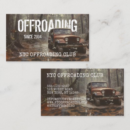 Tekst geïntegreerde offroading foto visitekaartje (Voorkant / Achterkant)