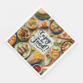 Tekst Geniet van het eten Pizza Servet (Hoek)