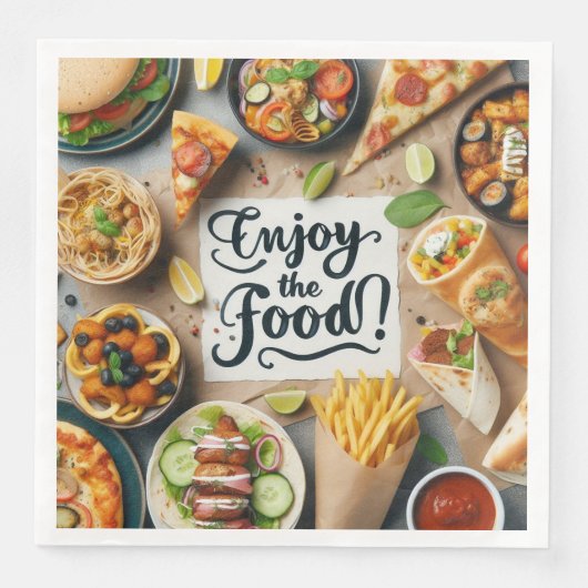 Tekst Geniet van het eten Pizza Servet (Voorkant)