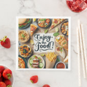Tekst Geniet van het eten Pizza Servet (Insitu)