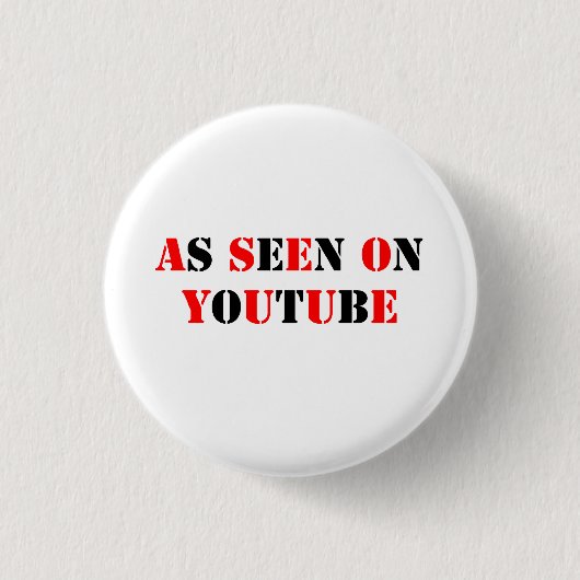 Tekst gezien op YouTube-Red/Black Ronde Button 3,2 Cm (Voorkant)