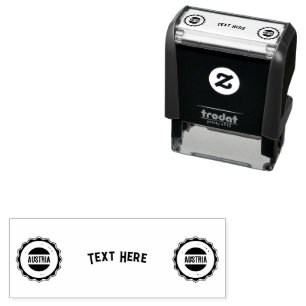 Tekst Hier Aangepaste Logo Kantoor Business Label  Zelfinktende Stempel