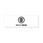 Tekst Hier met Logo aangepaste Zwarte Inkt Rubber  Zelfinktende Stempel (Design)
