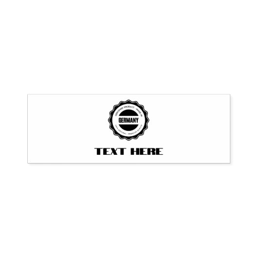 Tekst Hier met Logo aangepaste Zwarte Inkt Rubber Zelfinktende Stempel (Design)