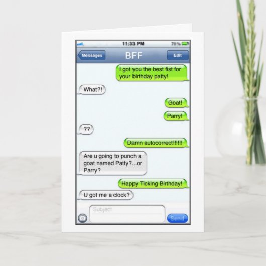 Tekst Humor - Verjaardag Kaart (Voorkant)