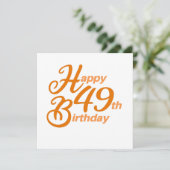 Tekst in cursief 'Orange Happy 49th Birthday' Kaart (Staand voorkant)