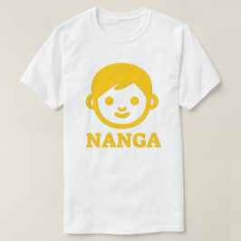 Tekst in het Tasmaans: nanga en een geel gezicht T-shirt
