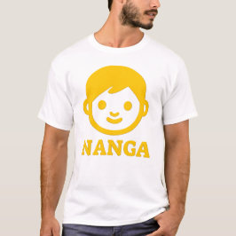 Tekst in het Tasmaans: nanga en een geel gezicht T-shirt