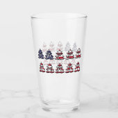 Tekst in Kerstbomen Gelukkig XMAS Patriottisch Glas (Voorkant)