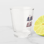 Tekst in Kerstbomen Gelukkig XMAS Patriottisch Shot Glas (Links)