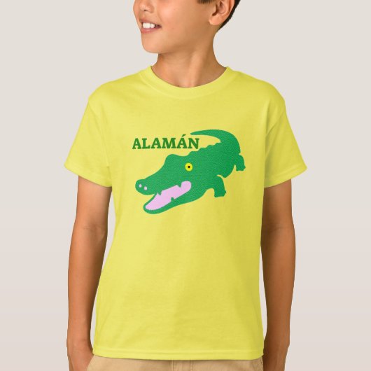 Tekst in Pijao: Alamán en groene krokodil T-shirt (Voorkant)