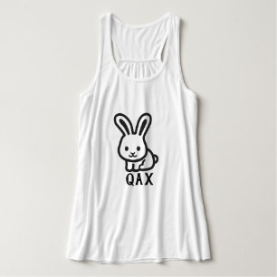 Tekst in Tsetsaut: qak en konijn Tanktop