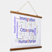 Tekst in verband met immigratie en burgerschap hangend wandkleed (Gebogen)