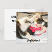 Tekst Jingle Meows voor Kitten Foto, Aanpassen, Feestdagenkaart (Voorkant / Achterkant)