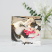Tekst Jingle Meows voor Kitten Foto, Aanpassen, Feestdagenkaart (Staand voorkant)