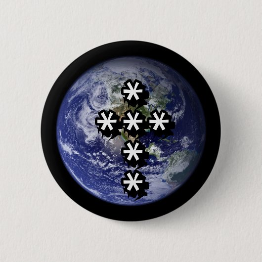 Tekst Kruis Knop Ronde Button 5,7 Cm (Voorkant)