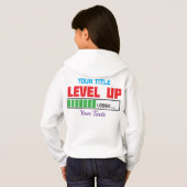 Tekst 'Level Up' met groene laadvoortgang (Achterkant volledig)