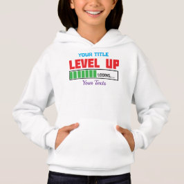 Tekst 'Level Up' met groene laadvoortgang