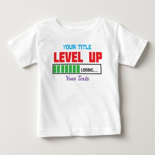 Tekst 'Level Up' met groene laadvoortgang (Voorkant)