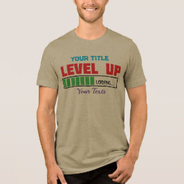 Tekst 'Level Up' met groene laadvoortgang Tri-Blend Shirt