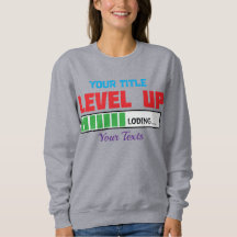 Tekst 'Level Up' met groene laadvoortgang