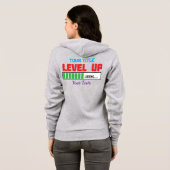 Tekst 'Level Up' met groene voortgangsindicator Hoodie (Achterkant volledig)