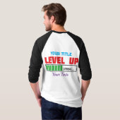 Tekst 'Level Up' met groene voortgangsindicator T-shirt (Achterkant volledig)