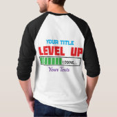 Tekst 'Level Up' met groene voortgangsindicator T-shirt (Achterkant)
