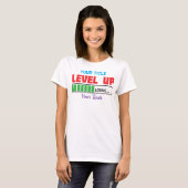 Tekst 'Level Up' met groene voortgangsindicator T-shirt (Voorkant volledig)