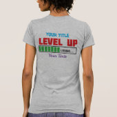 Tekst 'Level Up' met groene voortgangsindicator T-shirt (Achterkant)