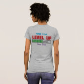 Tekst 'Level Up' met groene voortgangsindicator T-shirt (Achterkant volledig)