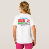 Tekst 'Level Up' met groene voortgangsindicator T-shirt (Achterkant volledig)