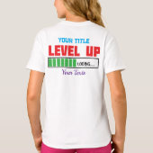 Tekst 'Level Up' met groene voortgangsindicator T-shirt (Achterkant)