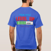 Tekst 'Level Up' met groene voortgangsindicator T-shirt (Achterkant)