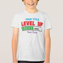 Tekst 'Level Up' met groene voortgangsindicator Tri-Blend Shirt