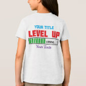Tekst 'Level Up' met groene voortgangsindicator Tri-Blend Shirt (Achterkant)