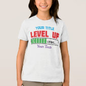 Tekst 'Level Up' met groene voortgangsindicator Tri-Blend Shirt (Voorkant)