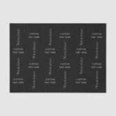 Tekst Logo Custom Bedrijf Zwart Achtergrond Tissuepapier (Voorkant)