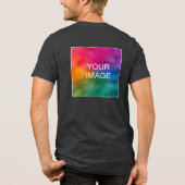 Tekst Logo Mannen voor- en achterkant Print Houtsk Tri-Blend Shirt (Achterkant)