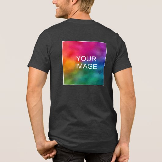 Tekst Logo Mannen voor- en achterkant Print Houtsk Tri-Blend Shirt (Achterkant)