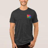 Tekst Logo Mannen voor- en achterkant Print Houtsk Tri-Blend Shirt (Voorkant)