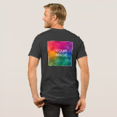 Tekst Logo Mannen voor- en achterkant Print Houtsk Tri-Blend Shirt (Voorkant)