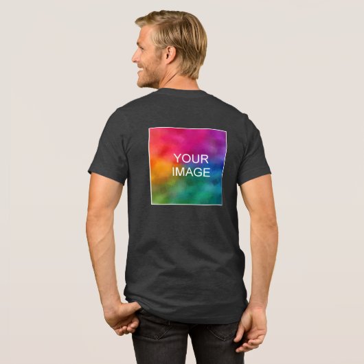 Tekst Logo Mannen voor- en achterkant Print Houtsk Tri-Blend Shirt (Voorkant)