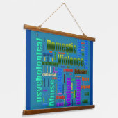 Tekst met betrekking tot huiselijk geweld hangend wandkleed (Gebogen)