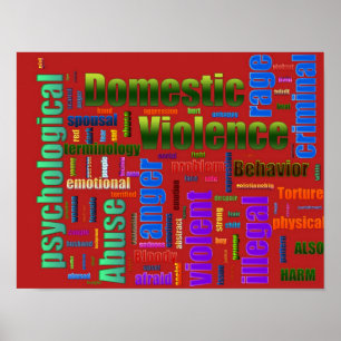 Tekst met betrekking tot huiselijk geweld poster