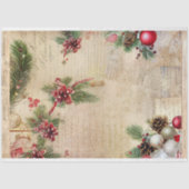  tekst met kerst Botanicals Decoupage Tissuepapier (Voorkant)
